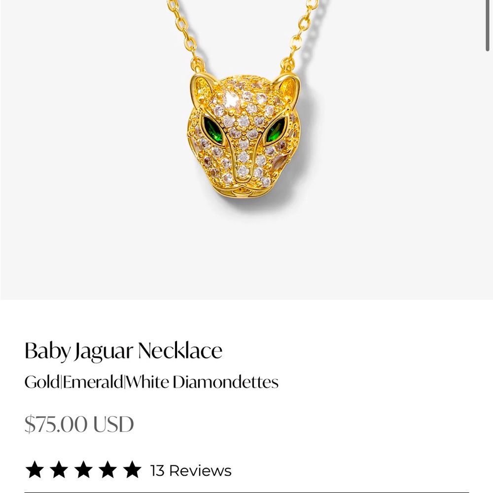 Beautiful MM Baby jaguar necklace- adjustable!